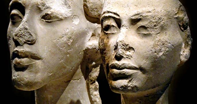 Egyptian sculptures with broken noses