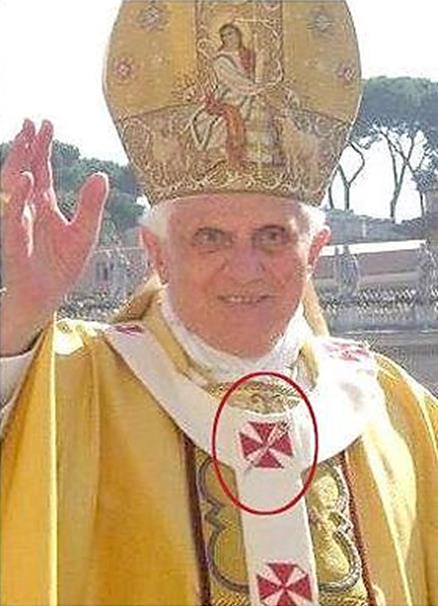 Catholic Pope wearing Iron Cross