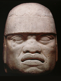 Olmec head warrior