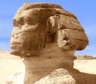The nose of the sphinx smashed