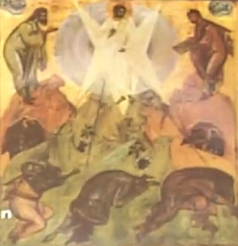Moses, Christ and Elijah at the transfiguration