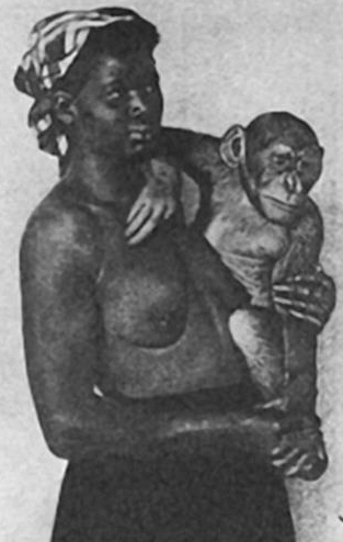 Woman with monkey